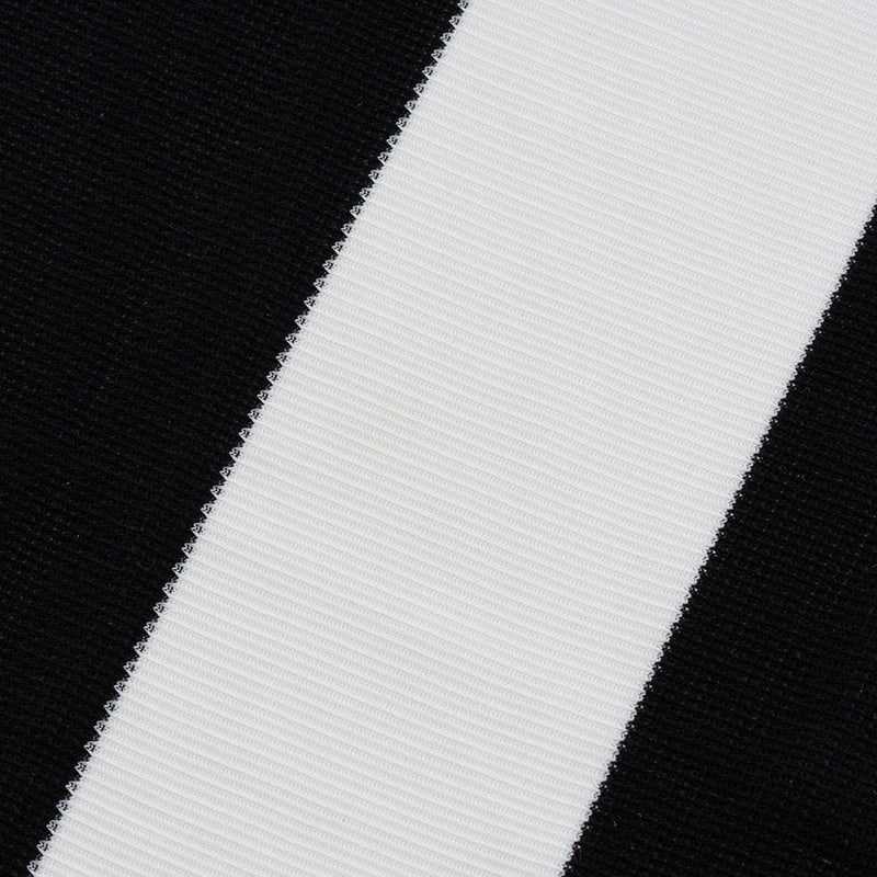 Tissu tricoté chaîne à mailles rayées noires et blanches