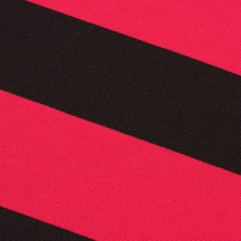 Tissu tricoté chaîne rayé rouge et noir